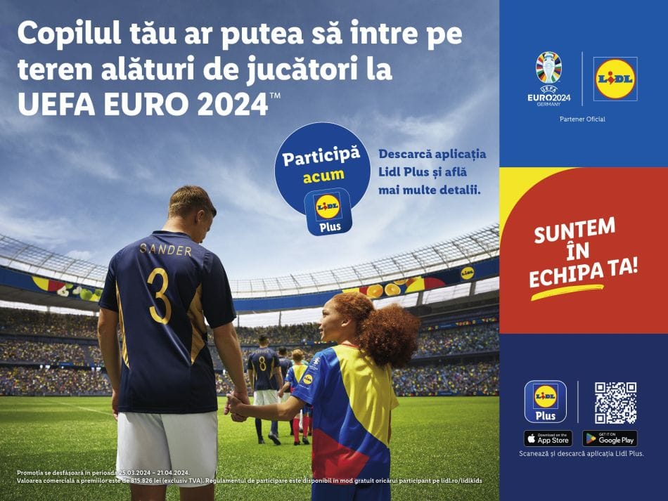 Cu ocazia campionatului UEFA EURO 2024™, Lidl lansează campania LIDL KIDS TEAM