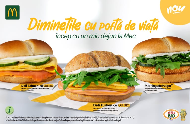 McDonald’s® aduce trei noi sandvișuri fresh în meniul de mic dejun