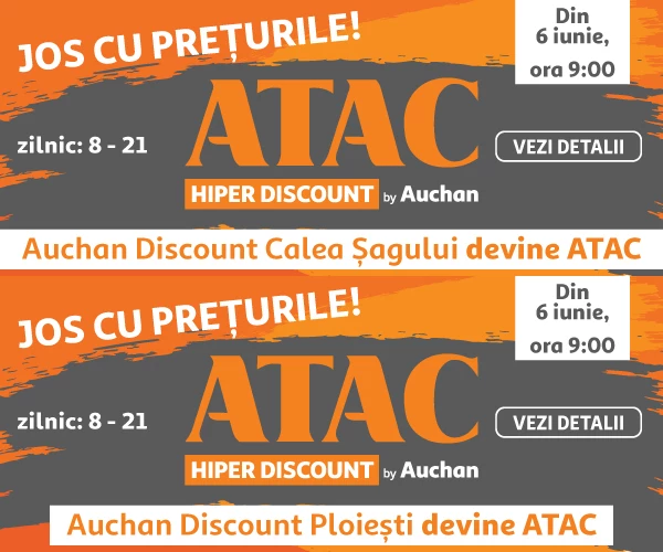 Auchan Discount Calea Șagului și Ploiești devin ATAC Hiper Discount
