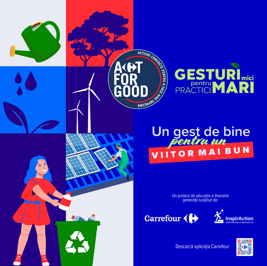 Carrefour România și Asociația InspirAction lansează o nouă ediție a programului educațional „Gesturi mici pentru practici mari”