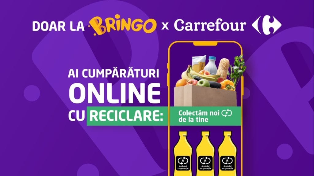 Bringo și Carrefour lansează primul serviciu de colectare a ambalajelor cu garanție SGR la comenzile plasate