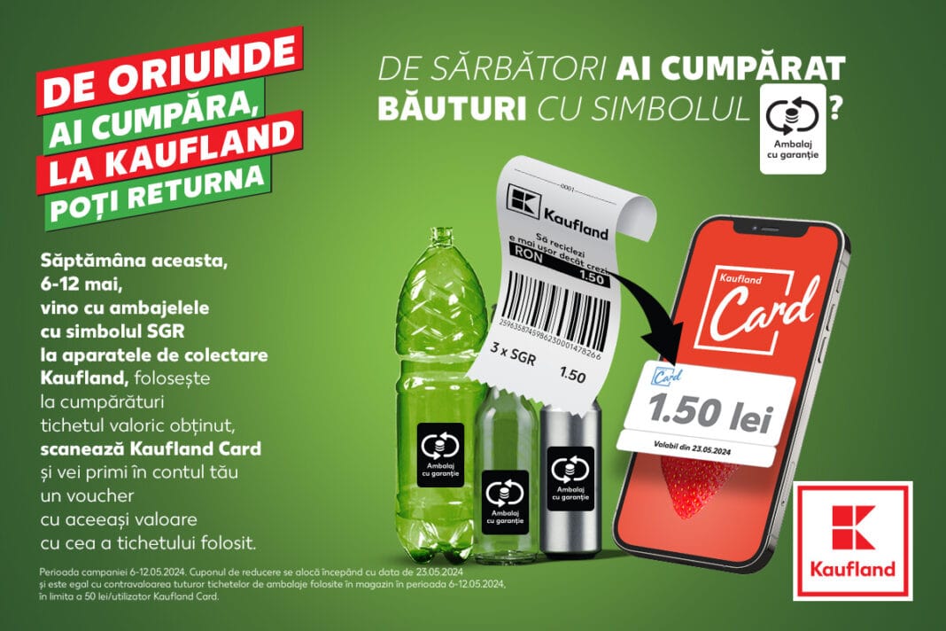 În perioada 13-15 ianuarie, Kaufland dublează valoarea garanției SGR, direct în Kaufland Card