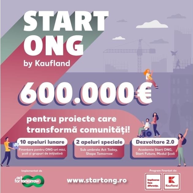 600.000 de euro disponibili pentru ONG-uri mici și instituții de învățământ în 2025, prin programul Start ONG