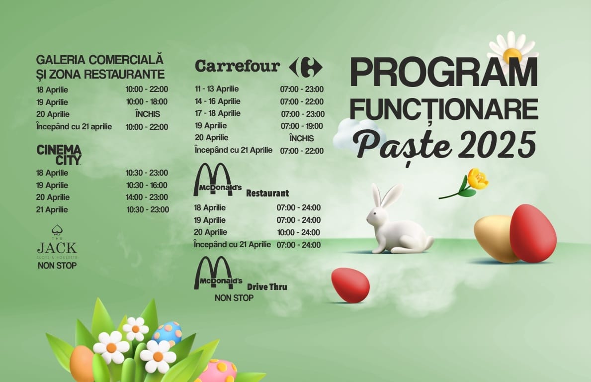 Severin Shopping Center anunță programul de Paște, cu expoziții, concursuri cu premii și surprize