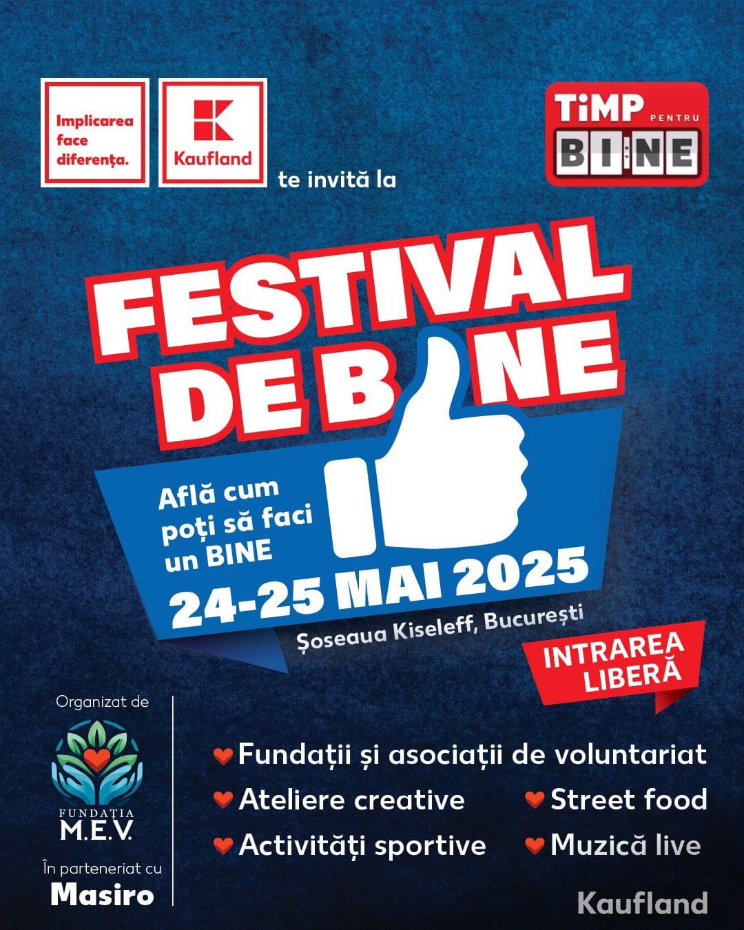 Pe 24 și 25 mai, Kaufland România, împreună cu Fundația M.E.V., organizează prima ediție a Festivalului de Bine Pe 24 și 25 mai, Kaufland România, împreună cu Fundația M.E.V., organizează prima ediție a Festivalului de Bine