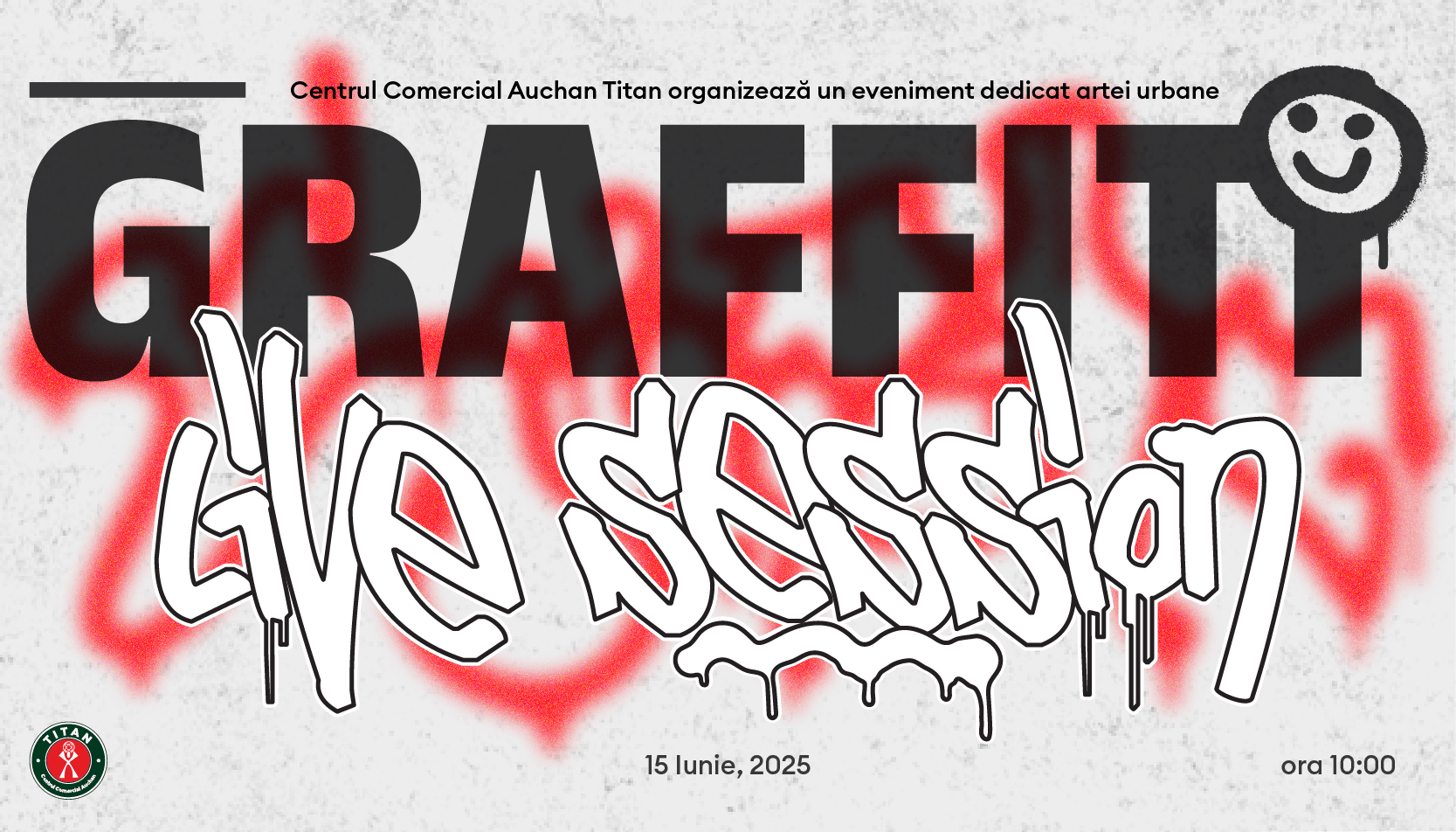 Pe 15 iunie, Centrul Comercial Auchan Titan îi invită pe vizitatori la Graffiti Live Session, un eveniment dedicat artei urbane
