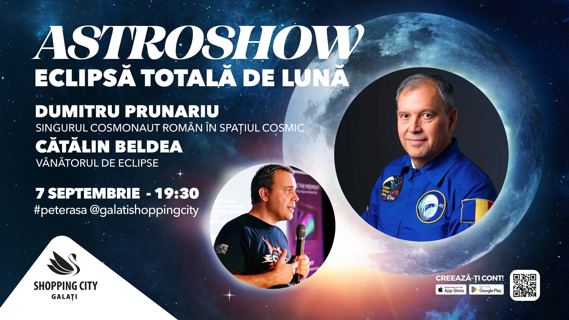 Centrul comercial Shopping City Galați găzduiește ASTROSHOW, un eveniment dedicat Eclipsei totale de Lună
