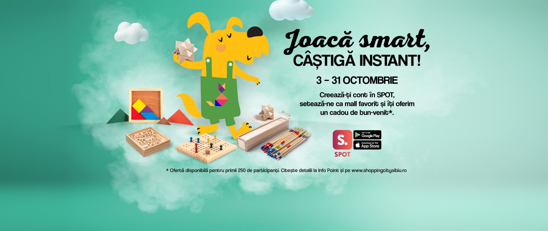 Centrul comercial Shopping City Sibiu aduce toamna aceasta noi premii celor care descarcă aplicația SPOT Centrul comercial Shopping City Sibiu aduce toamna aceasta noi premii celor care descarcă aplicația SPOT