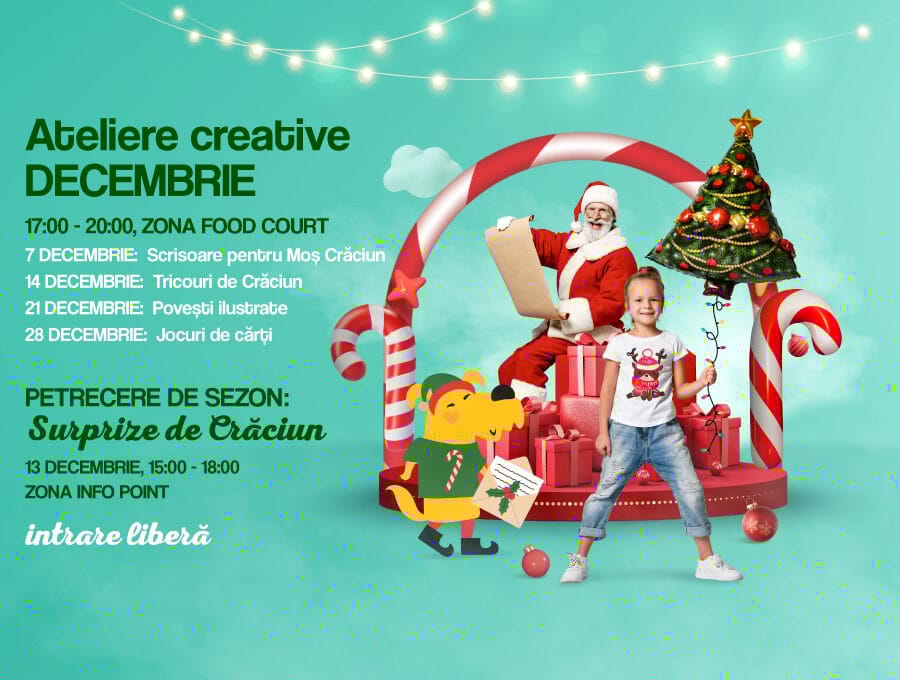Shopping City Sibiu dă startul sezonului festiv cu târguri de sărbători, ateliere de creație și premii garantate
