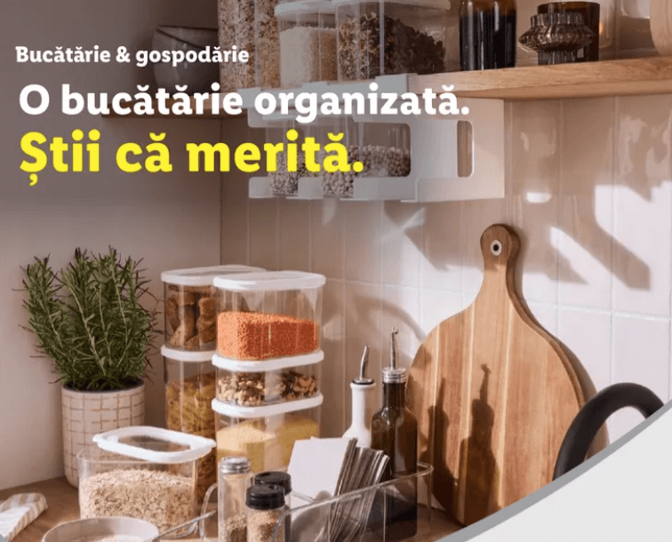 Lidl continuă inițiativa pentru reducerea risipei alimentare și aduce în magazine produse pentru organizarea bucătăriei și a frigiderului la prețuri accesibile