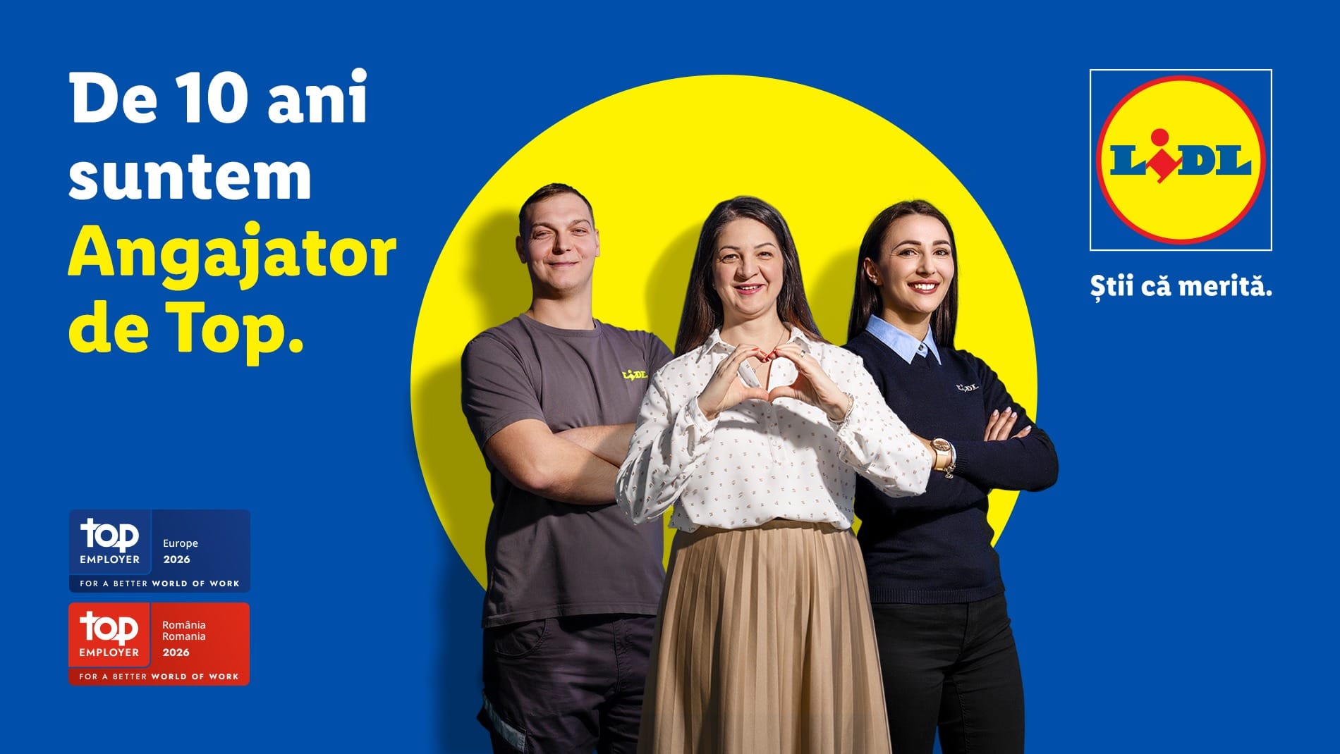 Lidl România obține certificarea Top Employer pentru al zecelea an consecutiv