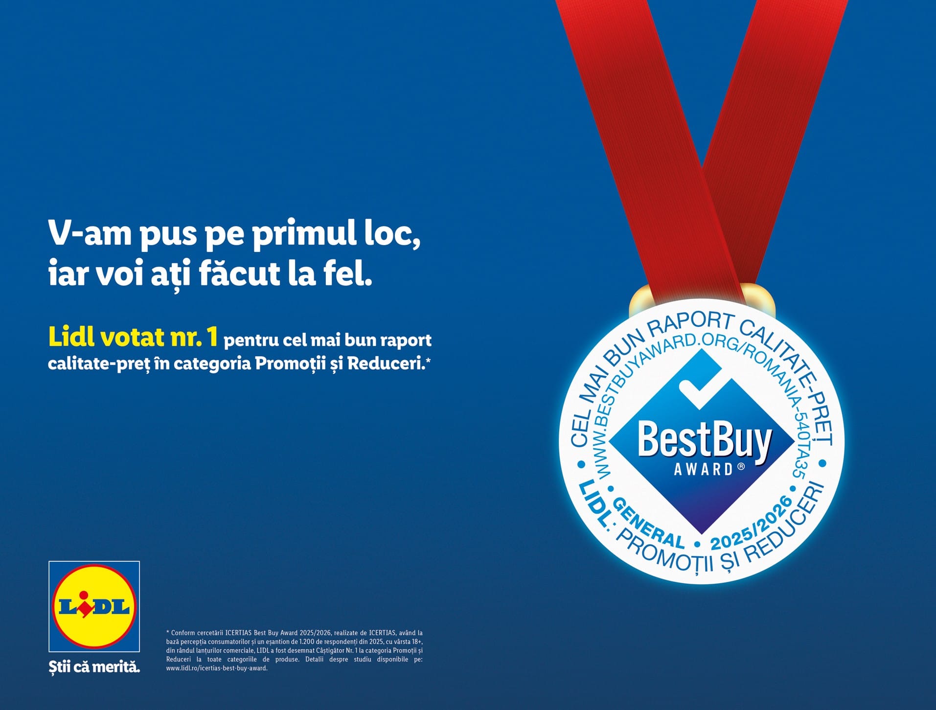 Lidl, votat de clienți numărul 1 pentru cel mai bun raport calitate–preț la categoria Promoții și Reduceri
