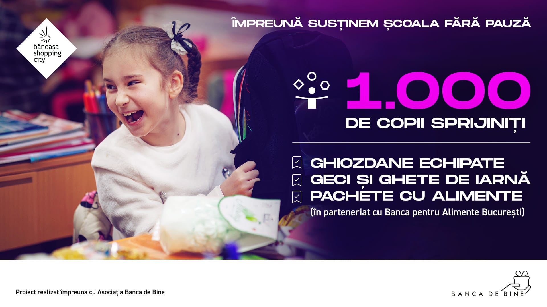 Băneasa Shopping City a donat 80.000 euro către copiii din medii defavorizate