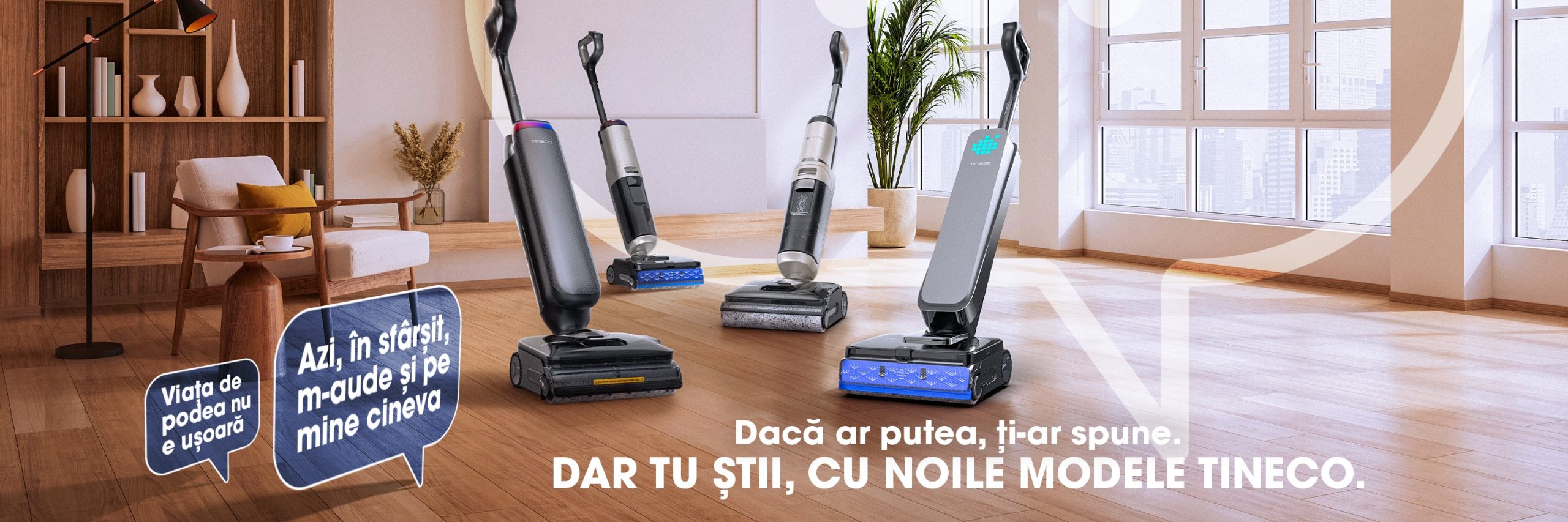 Tineco lansează în România noua gamă de modele noi de aspiratoare verticale cu spălare
