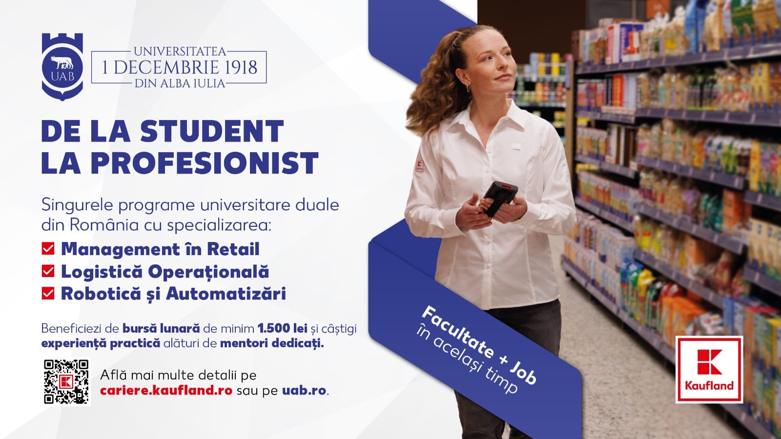 Kaufland deschide înscrierile pentru programele de studiu dual în Vânzări și Logistică la Alba Iulia Kaufland deschide înscrierile pentru programele de studiu dual în Vânzări și Logistică la Alba Iulia