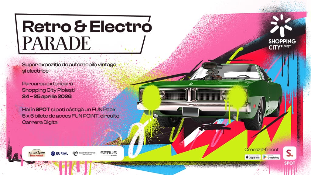 Shopping City Ploiești găzduiește o nouă ediție Retro & Electro Parade: o întâlnire între automobilele de epocă și cele electrice Shopping City Ploiești găzduiește o nouă ediție Retro & Electro Parade: o întâlnire între automobilele de epocă și cele electrice